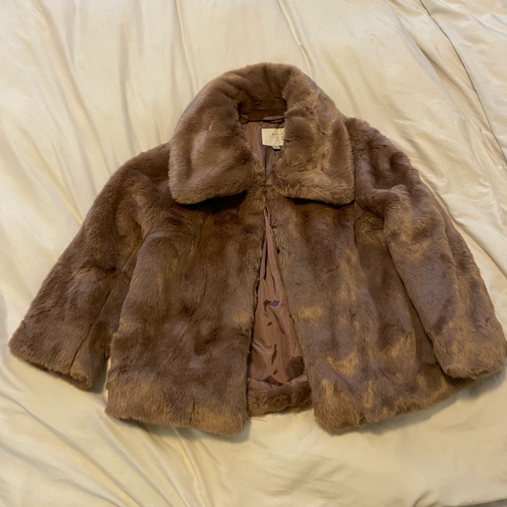 A New Day Target Mauve Pink faux fur coat💕